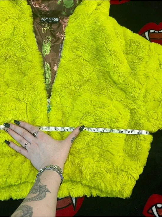 Dolls Kill x Shrek - OGRE CHIC FUZZY ZIP-UP JACKET - Picture 7 of 8